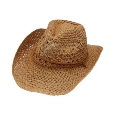 Imagem de Chapéu De Sol De Palha Vintage Unissex Estilo Cowboy Com Proteção UV P
