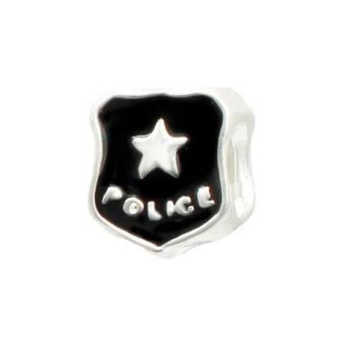 Imagem de Pingentes Simbolo Policial em banho Prata Pulseiras Berloque - Pulseir