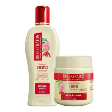 Imagem de Kit Crespos 1 Shampoo 1 Banho 250ml Bio Extratus - BIOEXTRATUS