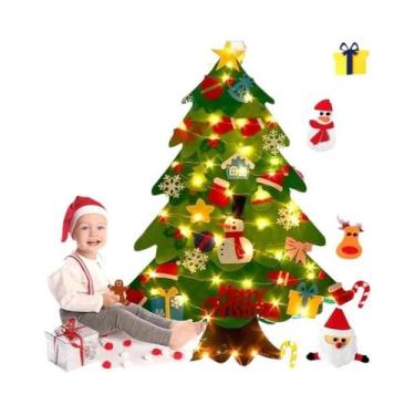 Imagem de Conjunto De Árvore De Natal Em Feltro DIY Para Crianças, Decorações De