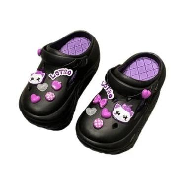 Imagem de Sandálias Plataforma Femininas De 7cm 2024, Crocs De Desenho Animado F