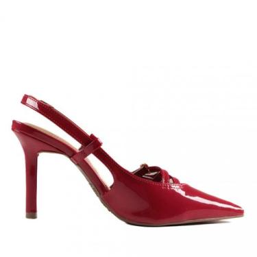 Imagem de Scarpin Via Marte Feminino Verniz 044-007, Vermelho, 37