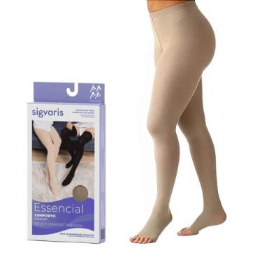Imagem de Meia Calça Sigvaris 862 20-30 Mmhg Ponteira Aberta, P1, Natural