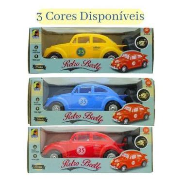 Imagem de Carrinho Controle Remoto Fusca Mini 22cm 3 Funções Carro RC Infantil C