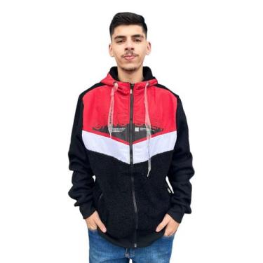 Imagem de Blusa De Frio Moletom Casaco Ziper MasculinaCapuz Punho - Gangster, Ve