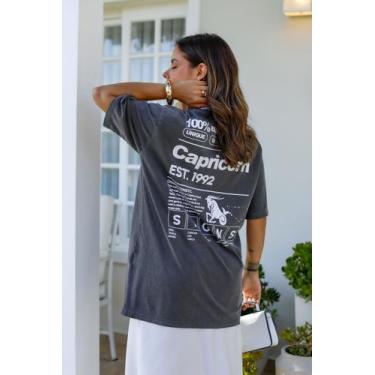 Imagem de Camiseta Estonada de Algodão Zodíaco Capricórnio - beach & country, G,