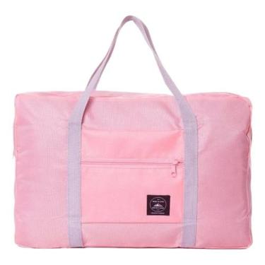Imagem de Mala De Viagem Impermeável Dobrável Em Nylon Com Alça - Wind, Rosa