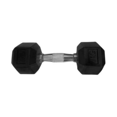 Imagem de Halter Sextavado Injetado com Pegada Cromada 7,0kg para Musculação em Casa Anilhas Fitness