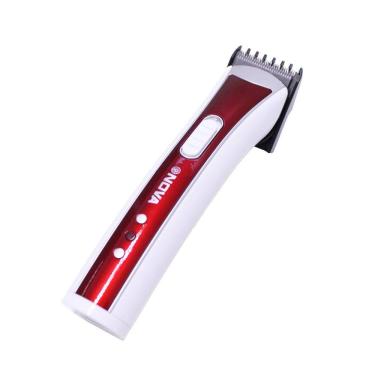 Imagem de Aparador Barbeador Elétrico Aquilae Nhc-3780 para Barba Lâmina Aço Inoxidável Recarregável Vermelho 220V