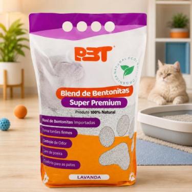 Imagem de Granulado Areia Higienica 4Kg Bentonita Gato Lavanda Natural - PETT