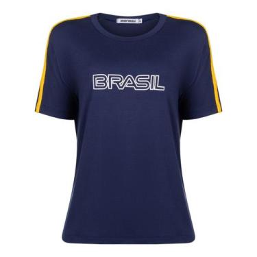 Imagem de Camiseta Manga Curta Feminina Time Brasil Mormaii Cor:Azul MarinhoTama
