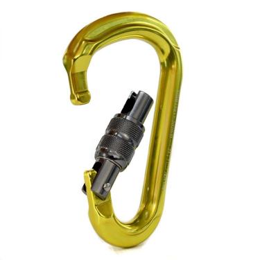 Imagem de Mosquetão Hms 25kn Sideup Trava Rosca Amarelo Neon Nbr