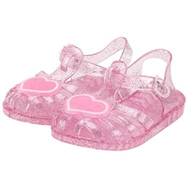 Imagem de Sandálias de princesa sapatos de geleia tornozeleira - tira para crianças crianças pequenas dança festa sandálias Mary Janes, Vermelho, 10.5 Little Kid