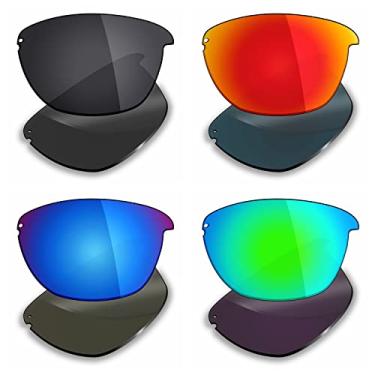 Imagem de 4 pares de lentes polarizadas de substituição Mryok para óculos de sol Oakley Unstoppable – Stealth preto/vermelho fogo/azul gelo/verde esmeralda