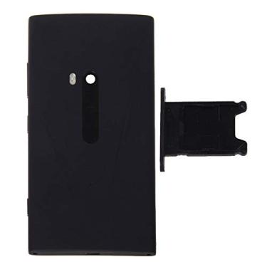 Imagem de Peças de reposição de reparo nova capa traseira + bandeja de cartão SIM para Nokia Lumia 920 (vermelho) peças (cor preta)