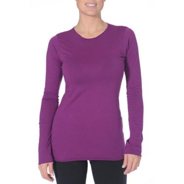 Imagem de Beyond Yoga Gola redonda de manga comprida Pima orgânica (violeta africana, pequena)