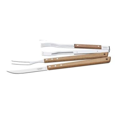 Imagem de Kit Para Churrasco Em Inox Polywood Com 3 Peças 26499/045 Ma