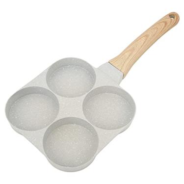 Imagem de Fritadeira de ovos de 4 xícaras, fritadeira de ovos de 4 furos para cozinhar sem óleo com alça de fogão de indução