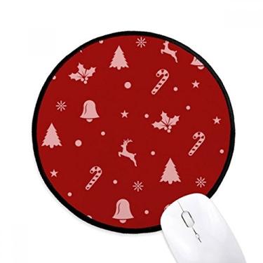 Imagem de DIYthinker mas Floco de neve Alce Muleta Sino Mouse Pad Desktop Escritório Tapete Redondo para Computador