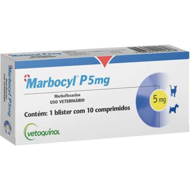 Imagem de Antibiótico Vetoquinol Marbocyl P 5 mg para Cães e Gatos de 2 a 9 Kg - 10 Comprimidos