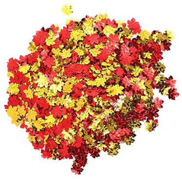 Imagem de Pssopp 100g 0.8in Maple Leaf Confetti Thanksgiving Party Confetti Party Glitter Sequin Table Decorations for Halloween, Christmas, Wedding Throwing Confetti Table Decoration