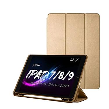 Imagem de Capa Smart Case comparimento Para iPad (9ª geração ano 2021) (8ª geração ano 2020) (7ª geração ano 2019) - Alamo (Dourado)