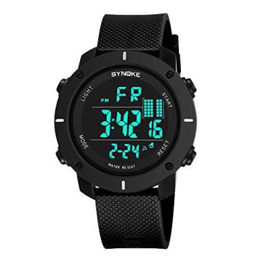 Imagem de Relógio Masculino Digital Preto Led Resistente à Água.