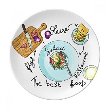 Imagem de Prato de salada de queijo França Prato de restaurante Decorativo de Porcelana Salver Talheres Prato de jantar