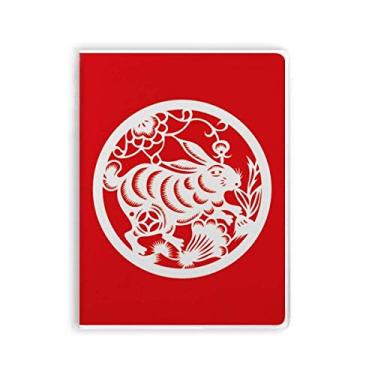 Imagem de Caderno de desenho de coelhos com estampa de animal do zodíaco chinês, capa macia para diário