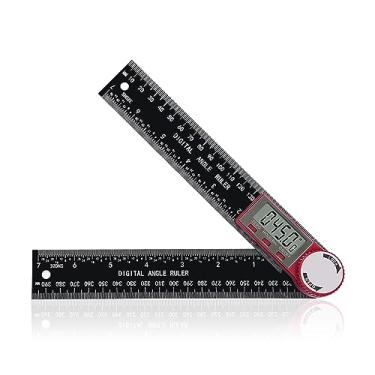Imagem de Localizador de ângulo digital, régua transferidora de ângulo com 200 mm/7 polegadas, carpinteiros de fibra de carbono, ferramentas de marcenaria, goniômetro, transferidor de carpinteiro com visor LCD, ferramenta de construção de transferidor digital