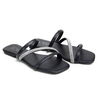 Imagem de Sandália Rasteirinha Casual Feminino Tiras Brilho Moda Elegante Prática