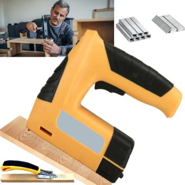 Imagem de Pistola de pregos com bateria, grampeador elétrico com potência de 4,2 V e 2000 mAh, com removedor de grampos, pregos de 3.000 grampos e carregador rápido, para artesanato, faça você mesmo, decor