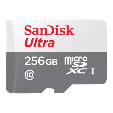 Imagem de Cartao de Memoria Micro SD Sandisk Ultra 256GB / C10 / 100MBS / 2X1 - 
