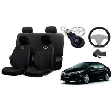 Imagem de Jogo Capas de Couro Toyota Corolla 2017 + Capa de Volante + Chaveiro T