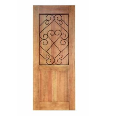 Imagem de Folha de Porta Madeira Maciça Meia Grade Coração Duplo 80x210x3,5cm Ce