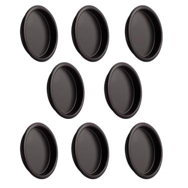 Imagem de HOMOTEK Puxador de dedo para porta de armário com 8 unidades, fácil encaixe na instalação, bronze polido a óleo, serve para uma abertura de 1,5 cm de profundidade x 6,3 cm de diâmetro