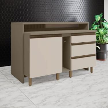 Imagem de Kit Ilha Gourmet 2 Portas 3 Gavetas com Tampo Connect Duna/Off White