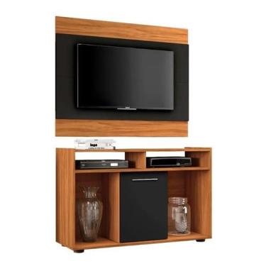 Imagem de Rack com painel notável conjunto show freijó/preto - Village Móveis