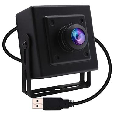 Imagem de MMlove Câmera USB VGA 480p 60FPS lente grande angular olho de peixe de 170 graus, câmera de segurança USB, mini capa de alumínio para webcam com câmera Web de 640 x 480 pixels para PC/laptop/Raspberry