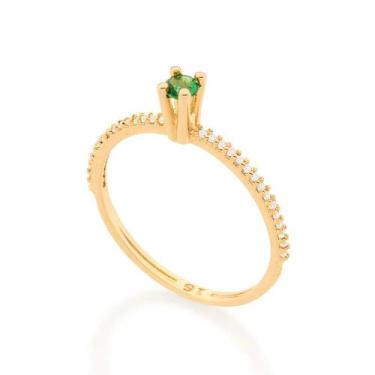 Imagem de Anel Rommanel Solitário Aro Cravejado Zircônias 512902, 22, Branco com