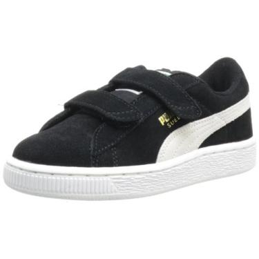 Imagem de PUMA Suede Classic 2-Strap Sneaker , Black/White, 6 M US Toddler