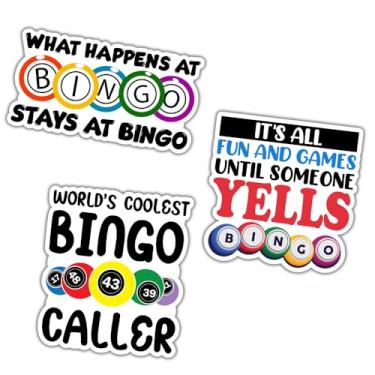 Imagem de HOSALA (7,6 cm - 3 peças) Pacote de adesivos engraçados de bingo, decalque de jogo de azar, decoração de jogos de bingo, decoração de jogos de tabuleiro, laptop, tablet, PC, janela, veículos, capacete
