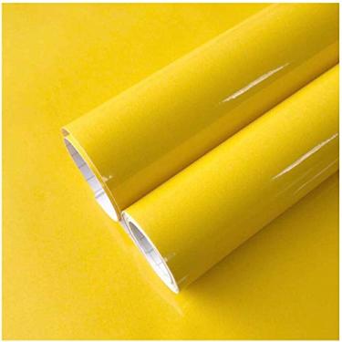 Imagem de TANONE Papel de contato de bancada, papel de parede amarelo, autoadesivo, envoltório de vinil, papel decorativo espesso à prova d'água para revestimento de parede, armários de cozinha, guarda-roupa