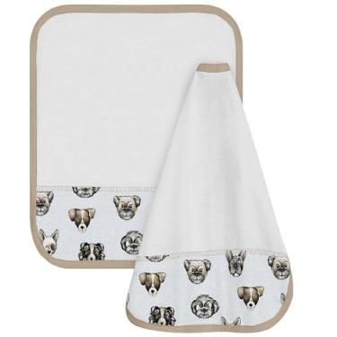 Imagem de Toalhinha De Boca Tecebem Baby Malha 02 Peças Kinder Agnes 30cmx34cm Bege
