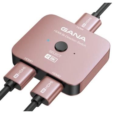 Imagem de GANA Comutador Hdmi 2.1, Divisor De 8K Bidirecional, 2 Entradas E 1 Saída, 4K A 120 Hz, 60 Hub Ultra Hd Alumínio 48 Gbps Compatível Com Ps5/4, Xbox, Roku, Apple Tv, Fire Stick