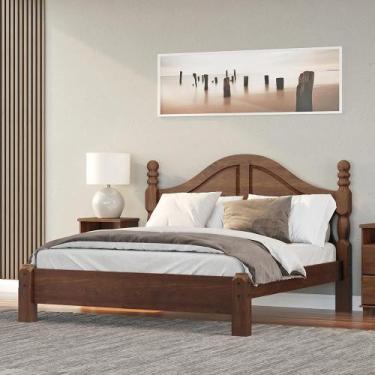 Imagem de Cama de Casal Queen Size Madeira Maciça Naipe Café - G74 - Gran Belo