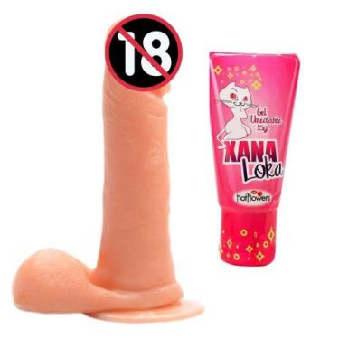 Imagem de Prótese Ponto G com Escroto Ventosa e Veias Salientes 18cm x 4cm + Gel