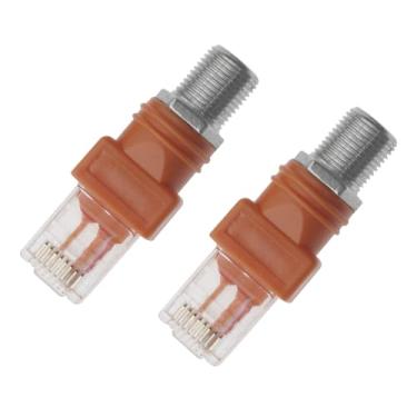 Imagem de FDXGYH 2 Peças Rj45 Para Adaptador Conversor Rf Ethernet 8P8C F-Fêmea Cabeça De Cristal Coaxial Fêmea Soquete Conector Reto