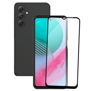 Imagem de Capa Protetora para Galaxy M54, Preta Premium com Proteção de Câmera + Película de Vidro 3D
