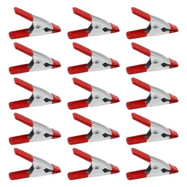 Imagem de 20 peças de grampos de mola pequenos de 5 cm clipes de mola de metal grampos de abertura de mandíbula grampos de mola resistentes com pontas de borracha para marcenaria